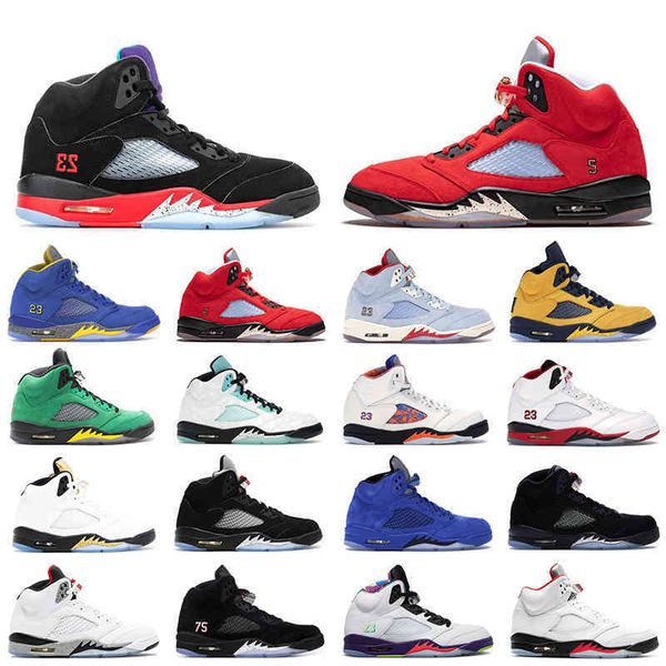 

new jumpman 5 5s basketball shoes 2020 fire red trophy room island green varsity royal reflective tongue mens trainers sports sneakersh53k