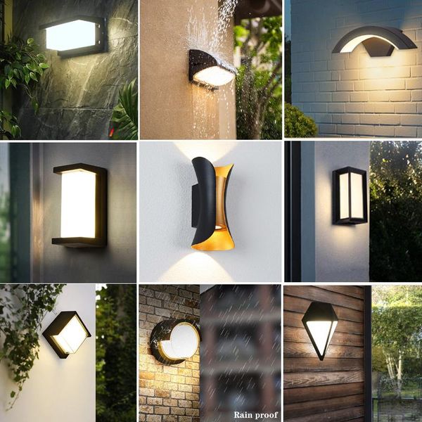 

outdoor wall lamps balcony waterproof lighting aluminium porch garden led lamp fence veranda corridor piazza sconce courtyard