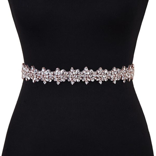 

wedding sashes trixy s269-rg luxury rose gold crystal belt diamond bridal sash rhinestones, White