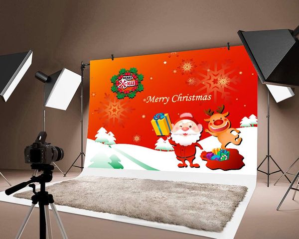 

party decoration merry chirstmas pograph santa claus printed thin background festival decorations backdrop po