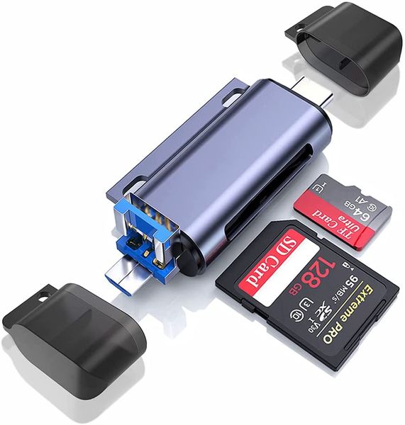 Lettore di schede di memoria USB 3.0 di tipo C 3 in 1 Adattatore per schede micro OTG SD TF per PC Tablet telefono cellulare