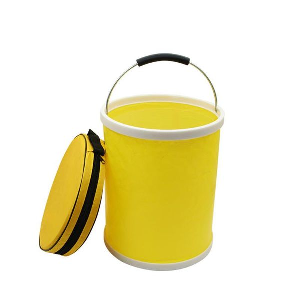 

fishing accessories 13l hiking water container solid boating bucket compact storage waterproof camping oxford cloth tackle tool collapsible