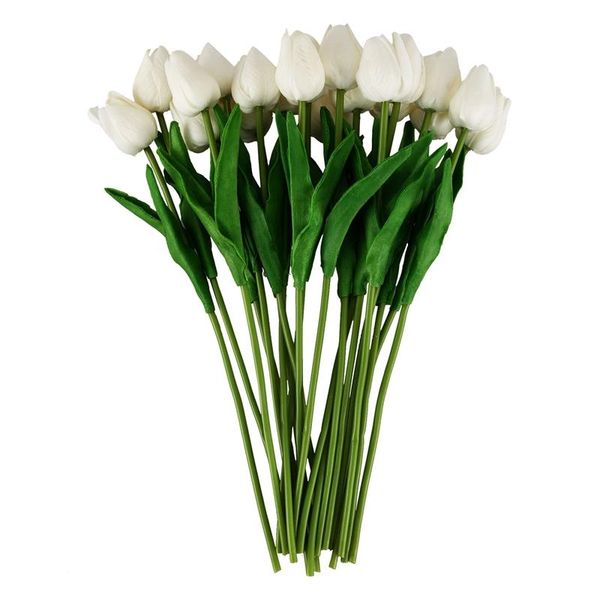 Flores decorativas grinaldas 20pcs Tulip Flower Latex Touch real para decoração de casamento qualidade KC451