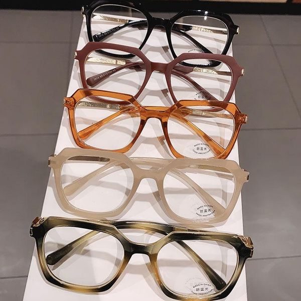 

sunglasses square round frame flat mirror myopia ultra-light tr90 anti-radiation blue light glasses can be equipped with, White;black