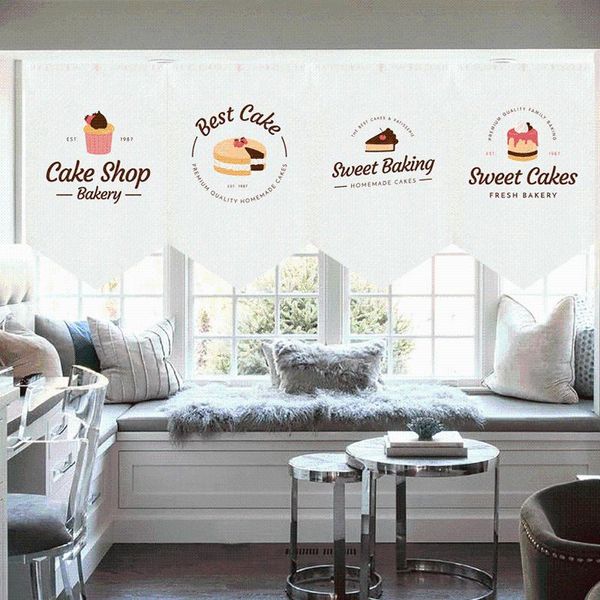 

curtain & drapes cake shop triangle flag door small short kitchen decorative hanging