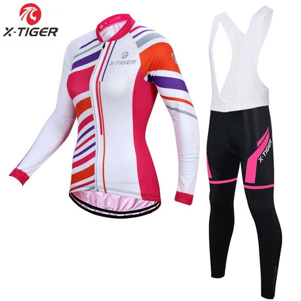 

racing sets x-tiger 2021 women anti-uv long sleeve cycling jersey set quick-dry mountain bike wear bicycle clothing suit, Black;blue