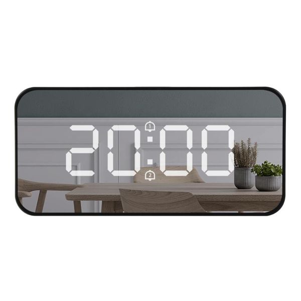 Relógios da mesa Relógios Digital Clock Mirror Medidor de temperatura LED SONOZE DE SONOZE DUA USB Decoração de casa noturna