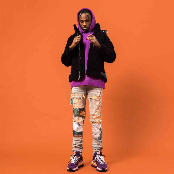 

am black hole big damage old patch slim fit little foot slp jeans men, Blue