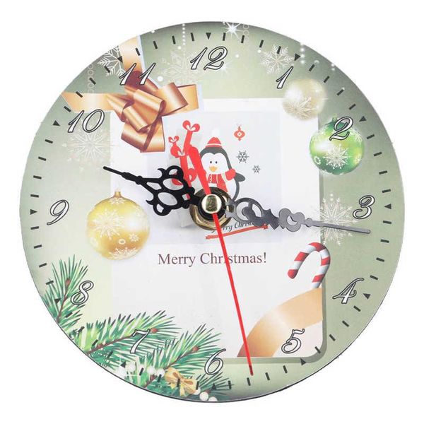 

wall clocks christmas santa pattern round clock mute non ticking for home party festival