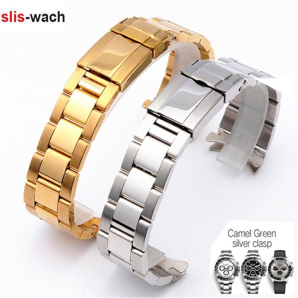 

watch bands accessories 17mm 20mm band professional for water ghost strap solid stainless steel bracelet, Black;brown