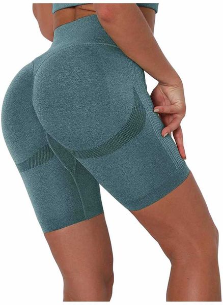 

women's seamless workout yoga running shorts high waist hip-lifting sports legging fitness pants outfit