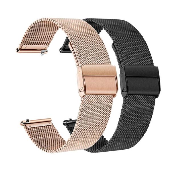 

watch bands stainless steel milanese loop quick release wrist strap for nokia withings hr 36mm 40mm watchband, Black;brown