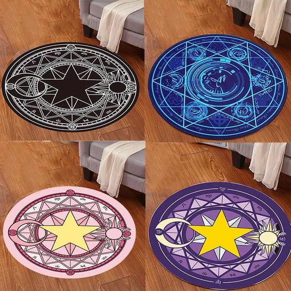 

carpets cartoon anime rug card captor sakura mat magic array carpet doormat antislip plush princess creative living room yoga