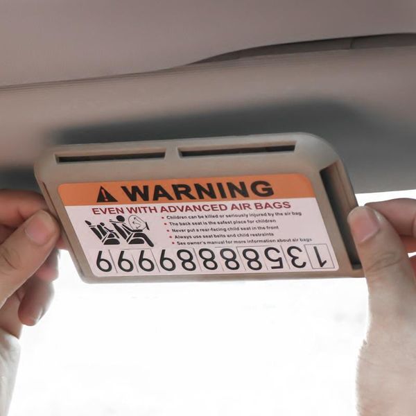 

car organizer storage supplies stickers sun visor high-speed ic card holder slot plate warning decoration