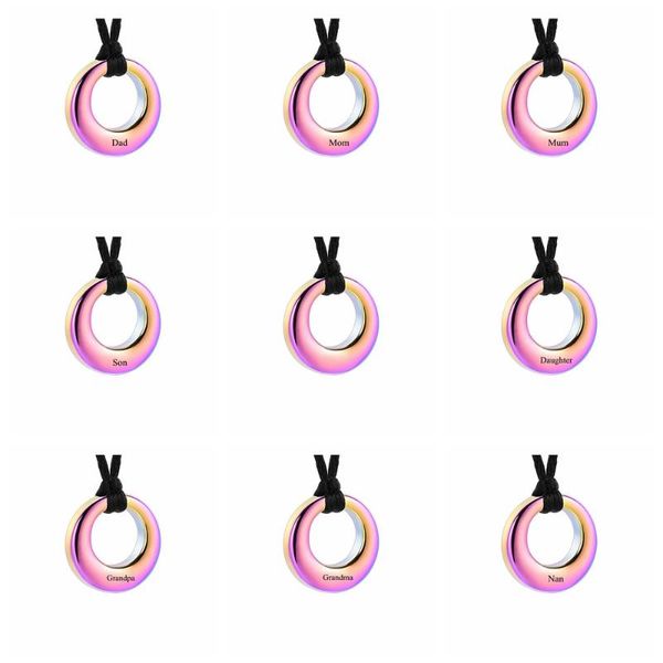 

pendant necklaces lkj0418 rainbow color eternal circle of life necklace for women gift engravable cremation urn jewelry loved ones ash holde, Silver