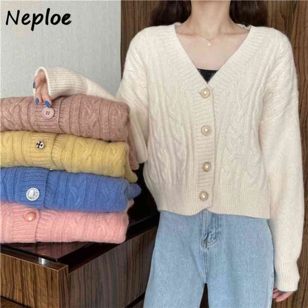 

japan style loose v-neck cardigans autumn ins fashion single breasted sweaters chic twist patchwork coat 1h265 210422, White;black