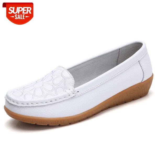 

2020 new women flats shoes women genuine leather shoes woman loafers slip on ballet flats ballerines walking plus size #3p1n
