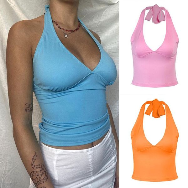 

women's tanks & camis bralette slim tee solid breathable t shirts vest camisole v neck summer crop women seamless underwear blouses, White