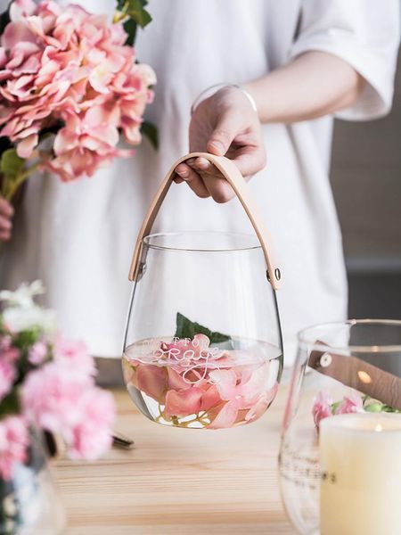 

vases nordic glass flower vase wall hanging decorative wedding home portable handmade diy planter