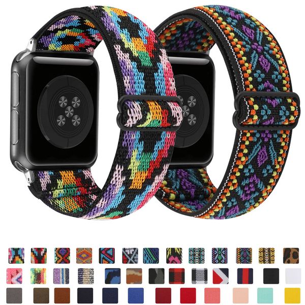 

for apple watch nylon strap fabric elastic band stretchable smart watchband iwatch 3 4 5 se 6 series 38mm 40mm 42mm 44mm accessories