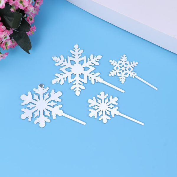 

other festive & party supplies 8pcs snowflake cake ers christmas birthday fruit picks food decoration (silver)