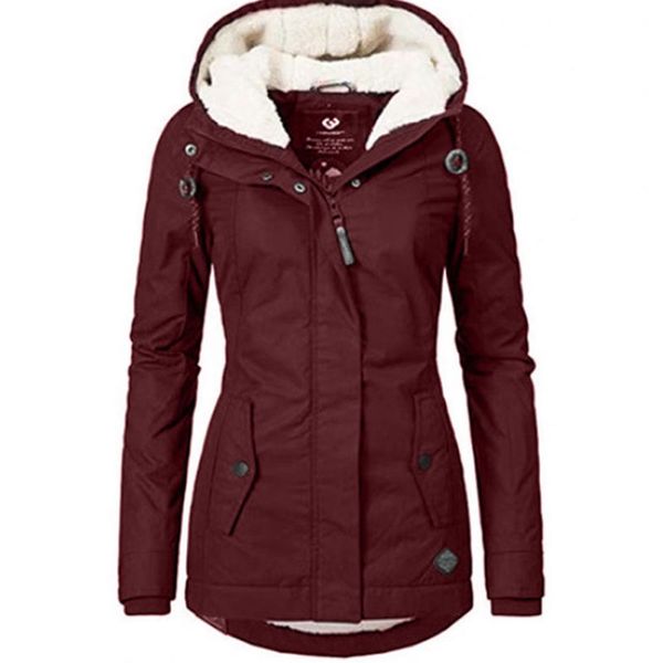 

Winter Down Jacket Women Parka Coat Mid-Length Big Fur Collar Women Thick Coat Snow, Black