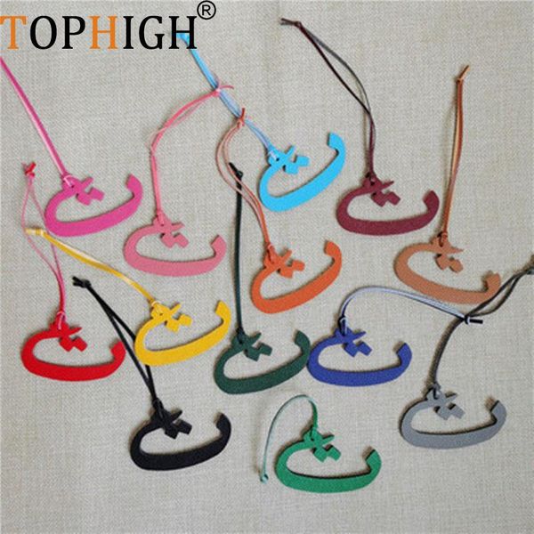 

bag parts & accessories customer design genuine leather character arabic letter 26 letters gift charm women pendant handbag ornament, Black