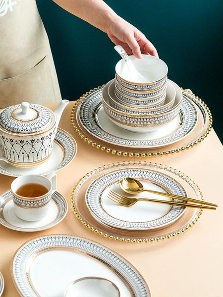 

bowls vintage nordic dinnerware gold inlay ceramic noodle bowl rice soup decorative snack salad japanese