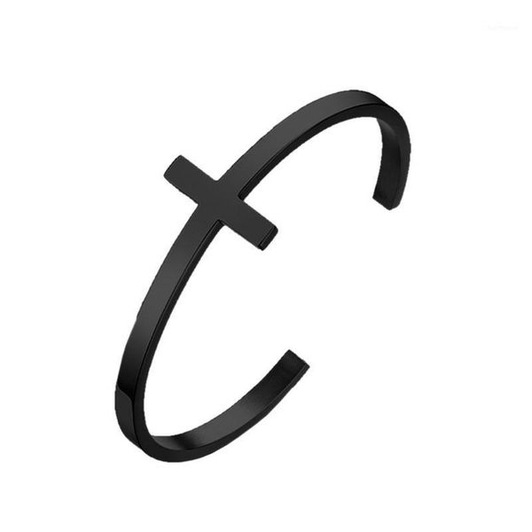

stainless steel cross bracelet religious bible christian jewelry1, Black