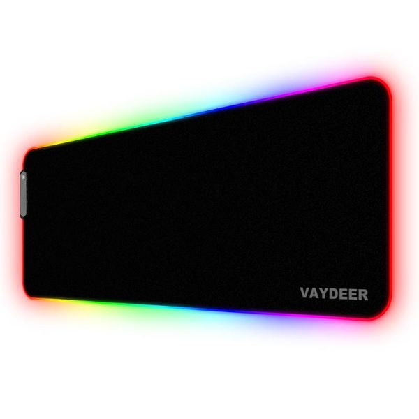 

mouse pads & wrist rests rgb gaming pad large fabric extended desk led mat locking thickening non-slip rubber base keyboard magic color