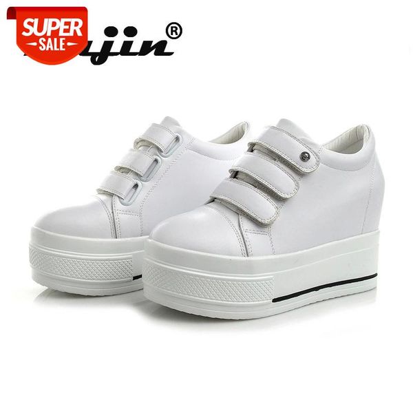 

fujin women's white shoes new fashion breathable platform 2021 shoes thick bottom hook loop solid shallow women's casual #ir4z