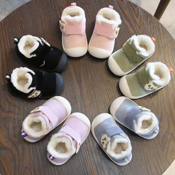 

first walkers toddler shoes boys girls soft bottom kids sneakers keep warm thicken cotton casual infant scw029
