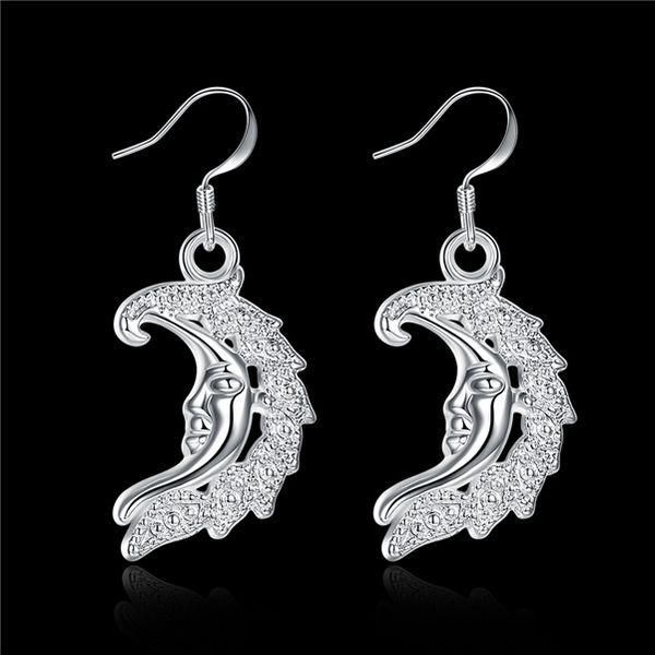 

women's sterling silver plated half face charm earrings gsse955 fashion 925 silver plate earring jewelry gift, Golden