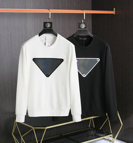 

2023 fashion brand men spring and autumn hoodies pullover crew neck sweater pure cotton wool loop sweatshirts, Black