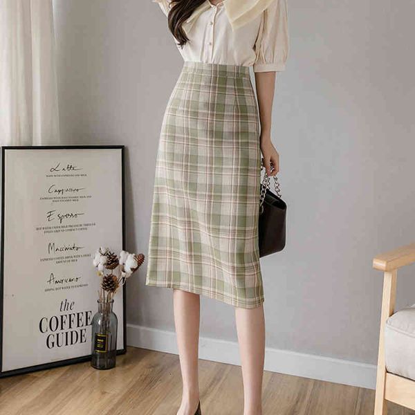 

casual dresses falda mujer plaid skirt korean style women knee length zipper cotton woman clothes summer formal skirts womens jupe femme c3z, Black;gray