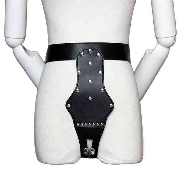 Nxy Sesso Giocattolo Adulto Donne Strapon Cintura di Castità Mutandine Blocco Pantaloncini Infradito in Pelle Pantaloni Restraint Bondage Bdsm Giocattoli Gioco 1225