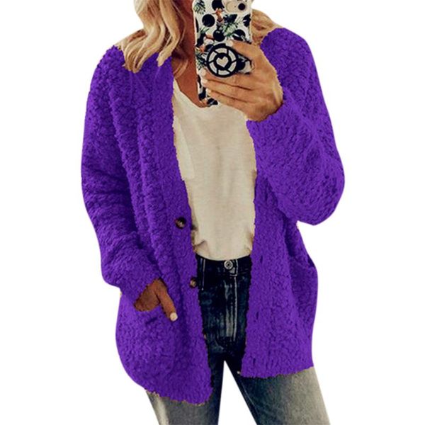 

women's wool & blends winter women outwear clothes cotton blended coat vintage solid casual long sleeve pocket loose streetwear, Black