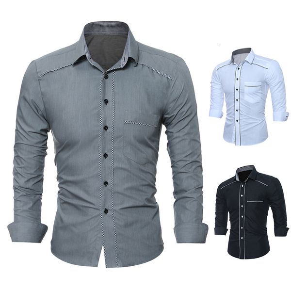 

mens spring autumn shirts casual simple business color new arrival long sleeve casual slim fit male shirts, White;black