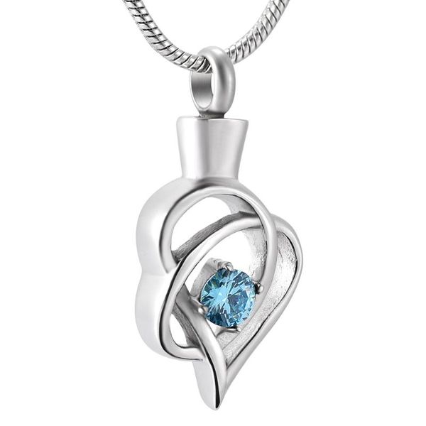 

durable fashion women elegant pendant birthstone necklace ashes keepsake pet human memorial cremation jewelry cinderella necklaces, Silver