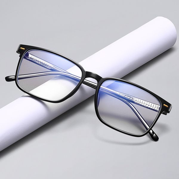 

designer sun new tr90 imitation plate men's small box myopia glasses frame blue light proof flat lens, White;black