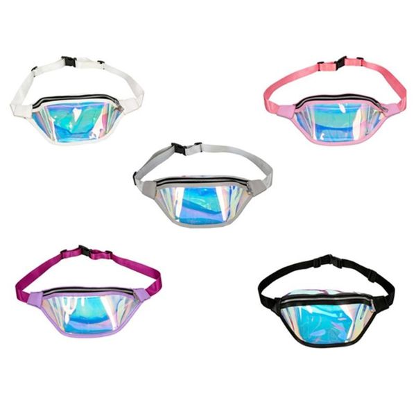 

shiny wasit bag fashion reflective chest outdoor sports travel bags (white)