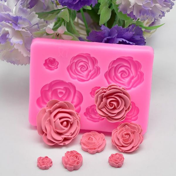 

cake tools rose flower silicone mold fondant decorating chocolate drop feb25