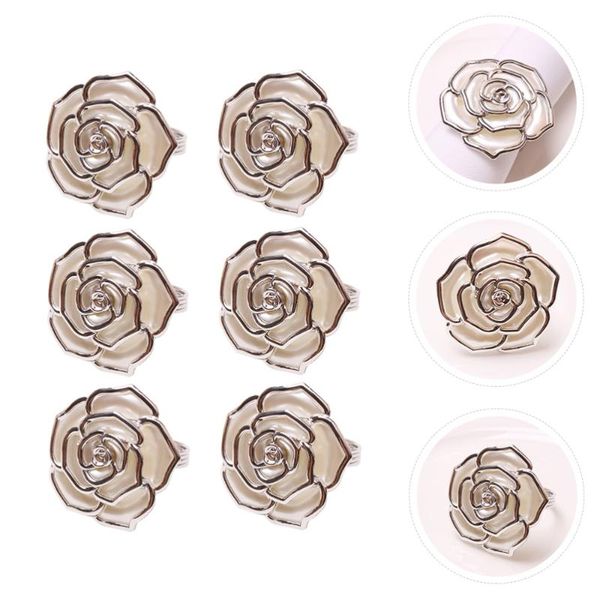 

napkin rings 6pcs decorative rose shaped buckles holder tableware adornments