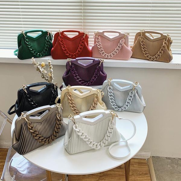 

evening bags vintage handbags for women inverted triangle handle hand pouch fashion dress crossbody female tote thick chain lady satchel