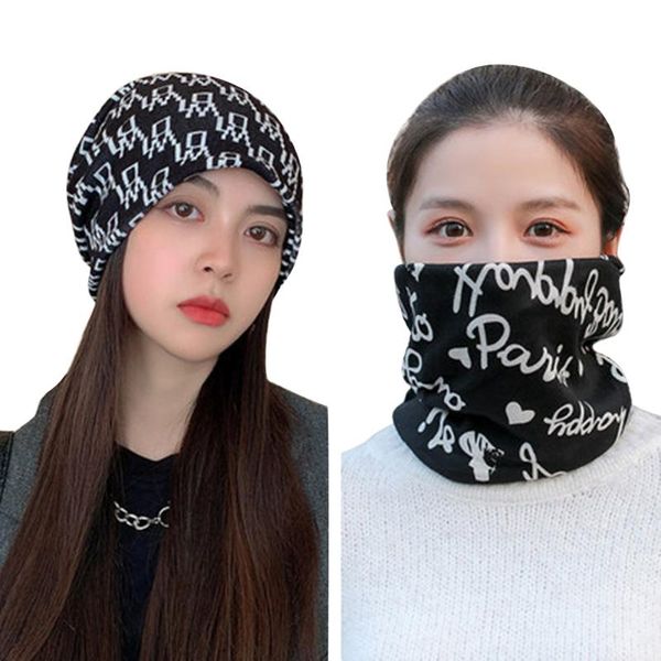 

cycling caps & masks winter mask knitted fiber riding head neck cover soft balaclava outdoor warm protector headgear, Black