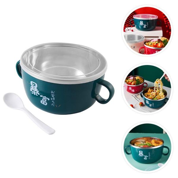 

set 1150ml stainless steel insulated student instant noodle bowls