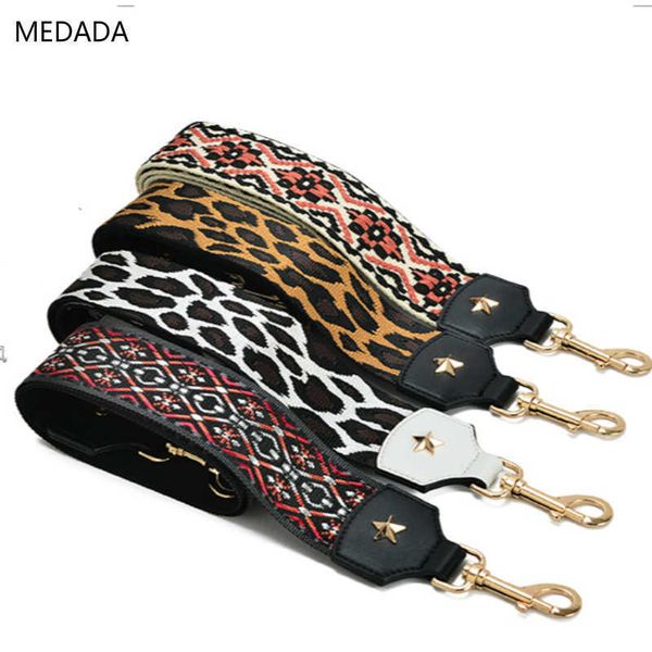 

medada women's bag accessories inclined shoulder strap embroidery ribbon national long 110cm 210901, Black