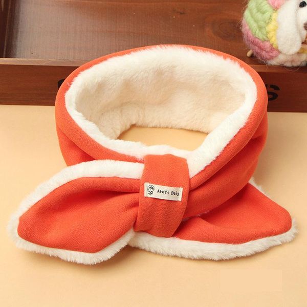 

scarves & wraps 2021 winter pure cotton plush warm cross neck scarf soft and comfortable color children's, Red;brown