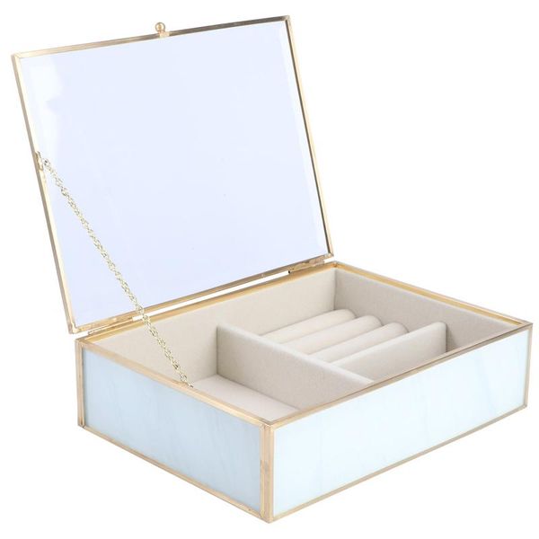 

jewelry pouches, bags 1pc glass box organizer container storage, Pink;blue