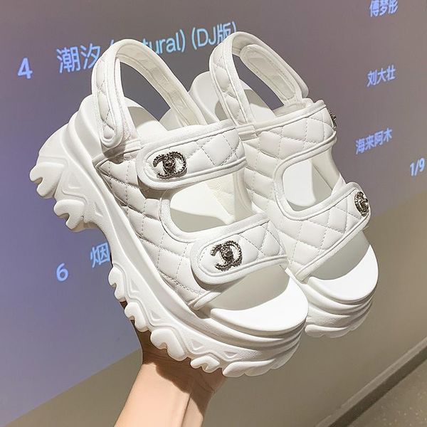 

dress shoes platform sandals women summer outdoor open-toed sports thick-soled high heel wedges beach sandalias mujer, Black